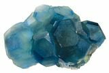 Blue-Green Cuboctahedral Fluorite on Sparkling Quartz - China #161796-1